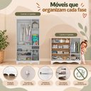 Ver imagem 5 de Quarto de Bebê Completo com Berço Americano 3 em 1 p/Colchão 130x70cm Flor Multimóveis MP4935