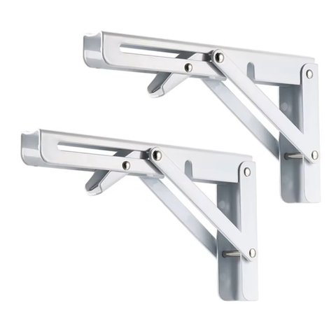 Suporte Mão Francesa Inox Dobrável Retrátil Reforçada 20cm