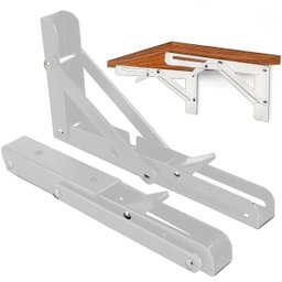 Suporte Mão Francesa Inox Dobrável Retrátil Reforçada 20cm - 4