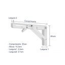 Ver imagem 2 de Suporte Mão Francesa Inox Dobrável Retrátil Reforçada 20cm