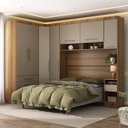 Ver imagem 1 de Quarto Modulado Queen de Canto com Guarda-roupas Maleiro e Cabeceira Paris Master Luciane Móveis