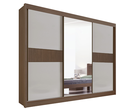 Ver imagem 1 de Guarda Roupa Los Angeles Ripado 100%MDF Castanho/Off - D Doro