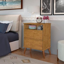 Mesa Cabeceira Onix Cor:ipê Mizza Decor - 2