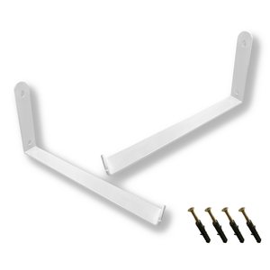 4x Mão Francesa Invertida Branca Mod.u P/prateleira de 25cm