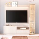 Ver imagem 1 de Rack com Painel para TV até 75 Polegadas com LED e Vidro Reflecta 100% MDF 219CMX223CM Vitoria Regia Yescasa Off White