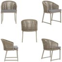 Ver imagem 5 de 2 Cadeira Noronha Aluminio Micro Pintura Champanhe, Tr. Telinha Corda Nautica Rami, Estofado -