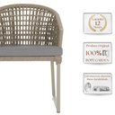 Ver imagem 3 de 2 Cadeira Noronha Aluminio Micro Pintura Champanhe, Tr. Telinha Corda Nautica Rami, Estofado -