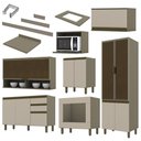 Ver imagem 3 de Cozinha Completa 7 Peças Connect Duna/Cristal com Cristaleira e Rodapé - Móveis Henn Duna/Cristal