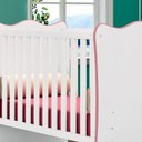 Ver imagem 6 de Berço de Bebê com Rodízios e Suporte de Mosqueteiro Branco Rosa