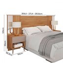 Ver imagem 3 de Cabeceira Casal King Extensível Reflex 2 Gavetas com Espelho Buriti/fendi - Caemmun