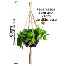 Suporte de Plantas em Macramê - Modelo: Tor-g - 2