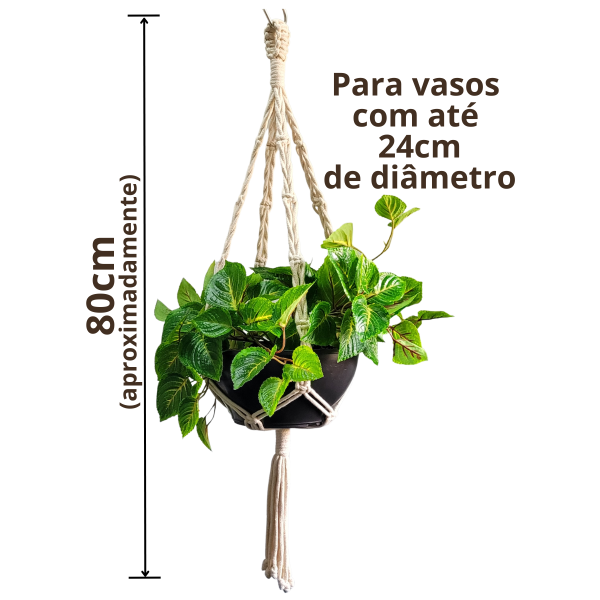 Suporte de Plantas em Macramê - Modelo: TOR-G - 2