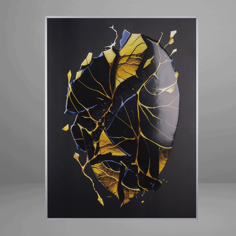 Quadro Decorativo Abstract Golden blue