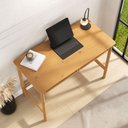 Ver imagem 3 de Mesa de Trabalho Minimalista Contemporânea Madeira Rattan para Estudo Freijó Rodrigo Idimex