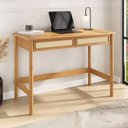Ver imagem 1 de Mesa de Trabalho Minimalista Contemporânea Madeira Rattan para Estudo Freijó Rodrigo Idimex