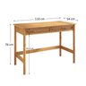 Mesa de Trabalho Minimalista Contemporânea Madeira Rattan para Estudo Freijó Rodrigo Idimex - 3