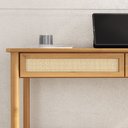 Ver imagem 4 de Mesa de Trabalho Minimalista Contemporânea Madeira Rattan para Estudo Freijó Rodrigo Idimex