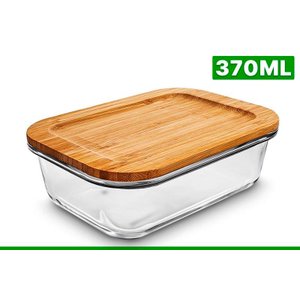 Pote de Vidro Hermetico com Tampa Bambú Hauskraft 370ml