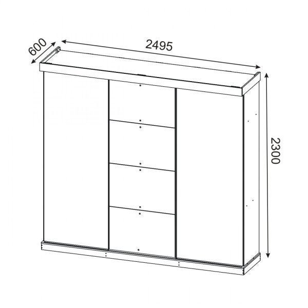 Guarda-Roupa Casal 3 Portas com Espelhos Maldivas Yescasa - 3