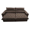 Ver imagem 5 de Sofá Retrátil e Reclinável 2,55m Molas Ensacadas Cama inBox Elegance com ThermoGel Velusoft Caf