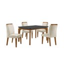 Ver imagem 2 de Conjunto Sala de Jantar Mesa Liz 120cm Mdf Canto Copo e 4 Cadeiras Athenas Moderna