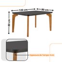 Ver imagem 3 de Conjunto Sala de Jantar Mesa Liz 120cm Mdf Canto Copo e 4 Cadeiras Athenas Moderna