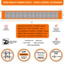 Ver imagem 2 de Rede Beach Tennis e Volei com banda lateral Zaka Laranja 8,60m x 1m