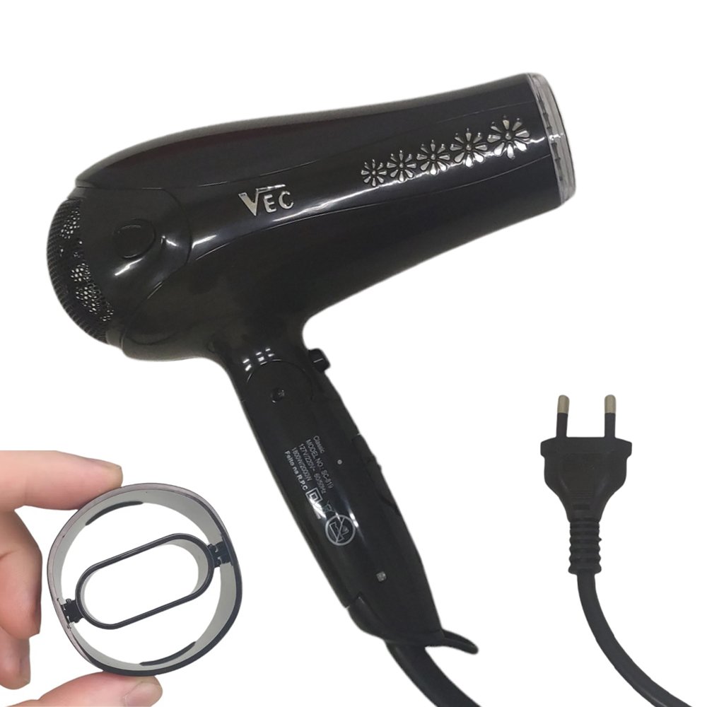 Secador de Cabelo Articulavel Dois Jatos Silencioso 2000W Salao Casa  Cabeleireiro Beleza Bivolt