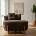 Ver imagem 1 de Namoradeira Sofá Feijão Luna 100cm Orgânica Suede Marrom