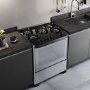Ver imagem 2 de Fogão 5 Bocas Dako Magister Style Mesa de Vidro Preto Bivolt