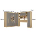 Ver imagem 4 de Guarda-Roupa Casal Modulado Positano 9 Portas 2 Gavetas com Espelho Jequitibá/Granizo - Pnr Móveis