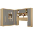 Ver imagem 3 de Guarda-Roupa Casal Modulado Positano 9 Portas 2 Gavetas com Espelho Jequitibá/Granizo - Pnr Móveis