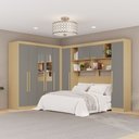 Ver imagem 1 de Guarda-Roupa Casal Modulado Positano 9 Portas 2 Gavetas com Espelho Jequitibá/Granizo - Pnr Móveis