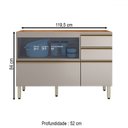 Ver imagem 3 de Balcão de Cozinha para Pia Proença 1 Porta 4 Gavetas 100% Mdf Nogueira/nude - Demóbile