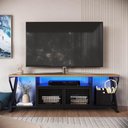 Ver imagem 3 de Rack Industrial para Tv até 60" com Led Rgb P1033 Preto/mel