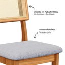 Ver imagem 6 de Cadeiras Jantar com Assento Estofado 2 Unidades 100% Mdf Cor:freijó com Linho Cinza Claro