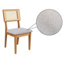 Ver imagem 2 de Cadeiras Jantar com Assento Estofado 2 Unidades 100% Mdf Cor:freijó com Linho Cinza Claro