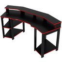 Ver imagem 4 de Mesa para Computador Gamer Espaço para 2 Monitores e Cpu Preto/vermelho