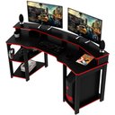 Ver imagem 1 de Mesa para Computador Gamer Espaço para 2 Monitores e Cpu Preto/vermelho