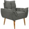 Poltrona Decorativa Opala Suede Cinza - 1