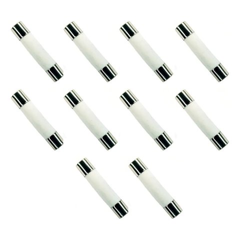 Fusível Microondas 10a 6x30mm Cerâmico Kit 25 Peças