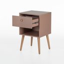 Ver imagem 3 de Mesa de Cabeceira Ivvie 1 Gaveta 1 Nicho 43 Cm X 40 Cm Rosa Blush