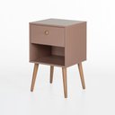 Ver imagem 2 de Mesa de Cabeceira Ivvie 1 Gaveta 1 Nicho 43 Cm X 40 Cm Rosa Blush