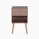 Ver imagem 1 de Mesa de Cabeceira Ivvie 1 Gaveta 1 Nicho 43 Cm X 40 Cm Rosa Blush