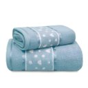 Ver imagem 1 de Jogo de Toalha 2 Peças - Banho + Rosto - Charme Coração - 100% Algodão - Appel Cor: Azul