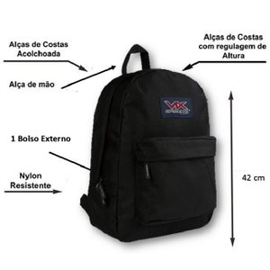 Mochila Escolar Trabalho Viagem Reforçada Faculdade Vix