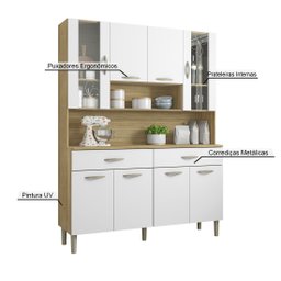 Armário de Cozinha Compacta 8 Portas 2 Gavetas Golden - Freijó/supremo - 5