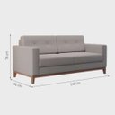Ver imagem 3 de Sofá com 3 Lugares Living Pés e Base Madeira em Linho Cotton - Bege