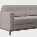 Ver imagem 4 de Sofá com 3 Lugares Living Pés e Base Madeira em Linho Cotton - Bege