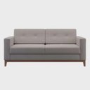 Ver imagem 1 de Sofá com 3 Lugares Living Pés e Base Madeira em Linho Cotton - Bege